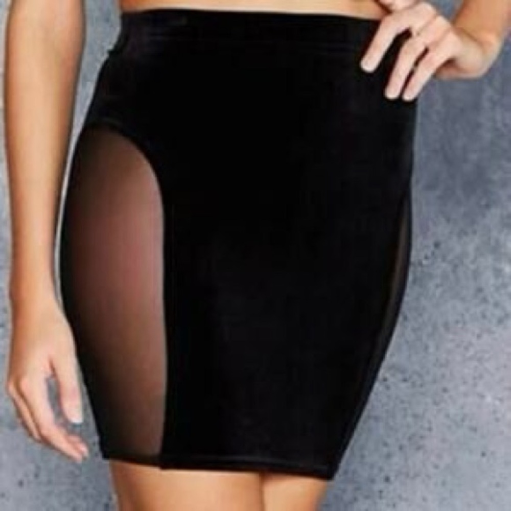 Blackmilk Dont Mesh With Me Velvet Mini Skirt